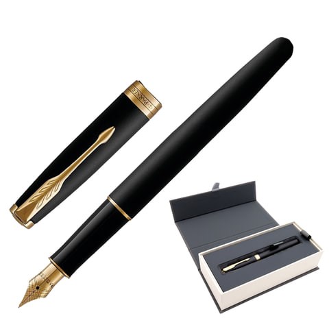 Ручка перьевая PARKER "Sonnet Core Matt Black GT", корпус черный матовый лак, позолоченные детали, черная, 1931516 142357 - фото 325065