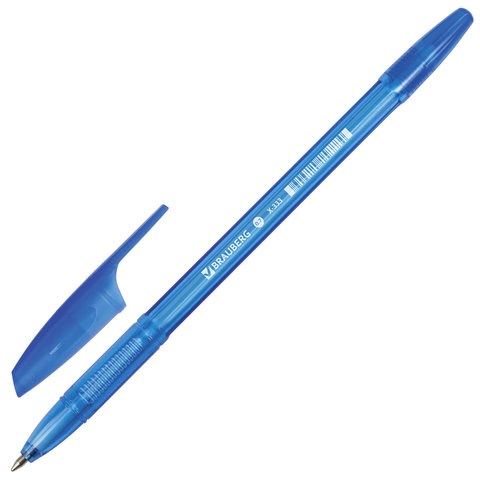 Ручка шариковая BRAUBERG X-333, СИНЯЯ, корпус тонированный, узел 0,7 мм, линия письма 0,35 мм, 142828 142828 - фото 325156