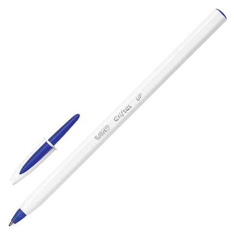Ручка шариковая BIC "Cristal UP", СИНЯЯ, корпус белый, узел 1,2 мм, линия письма 0,35 мм, 949879 142916 - фото 325164