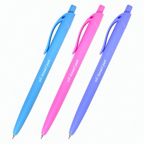 Ручка шариковая масляная автоматическая BRAUBERG FRUITY Pastel, СИНЯЯ, корпус soft-touch, узел 0,7 мм, линия письма 0,35 мм, 142959 142959 - фото 325179