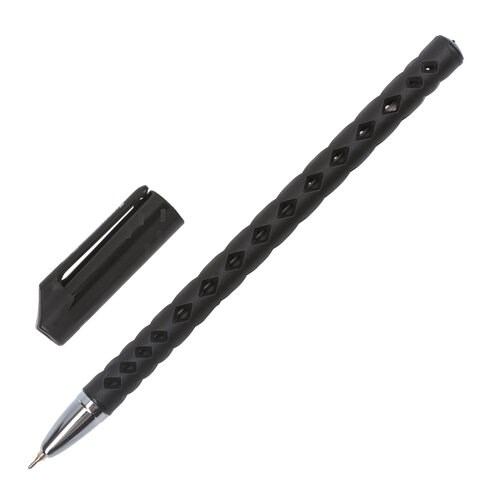 Ручка шариковая масляная BRAUBERG Orient, ЧЕРНАЯ, корпус черный, игольчатый узел 0,7 мм, линия письма 0,35 мм, 143000 143000 - фото 325182