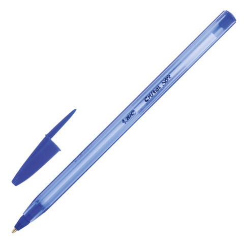 Ручка шариковая масляная BIC "Cristal Soft", СИНЯЯ, корпус тонированный, узел 1,2 мм, линия 0,35 мм, 951434 143078 - фото 325194
