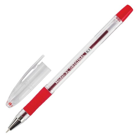 Ручка шариковая масляная с грипом BRAUBERG "Model-XL" ORIGINAL, КРАСНАЯ, узел 0,7 мм, линия письма 0,35 мм, 143244 143244 - фото 325204
