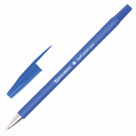 Ручка шариковая BRAUBERG Capital-X, СИНЯЯ, корпус soft-touch синий, узел 0,7 мм, линия письма 0,35 мм, 143341 143341 - фото 325229