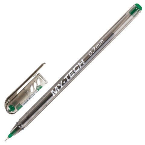 Ручка шариковая масляная PENSAN "My-Tech", ЗЕЛЕНАЯ, игольчатый узел 0,7 мм, линия 0,35 мм, 2240/25 143385 - фото 325245