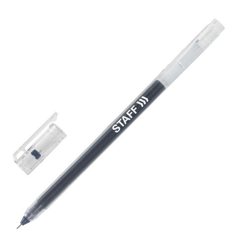 Ручка гелевая STAFF EVERYDAY GP-673, ЧЕРНАЯ, длина письма 1000 м, игольчатый узел 0,5 мм, линия письма 0,35 мм, 143673 143673 - фото 325363