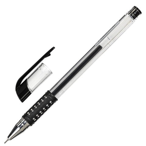 Ручка гелевая с грипом STAFF "Basic Needle" GP-679, ЧЕРНАЯ, игольчатый узел 0,5 мм, линия письма 0,35 мм, 143679 143679 - фото 325366