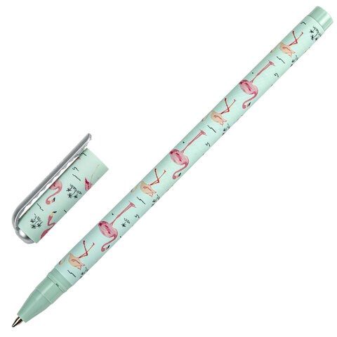 Ручка шариковая BRAUBERG SOFT TOUCH STICK "FLAMINGO", СИНЯЯ, мягкое покрытие, узел 0,7 мм, 143705 143705 - фото 325378