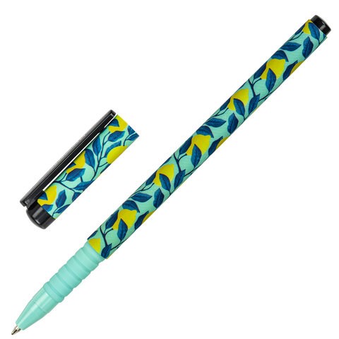 Ручка шариковая BRAUBERG SOFT TOUCH GRIP "CITRUS", СИНЯЯ, мягкое покрытие, узел 0,7 мм, 143717 143717 - фото 325390