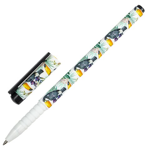 Ручка шариковая BRAUBERG SOFT TOUCH GRIP "TOUCAN", СИНЯЯ, мягкое покрытие, узел 0,7 мм, 143720 143720 - фото 325393
