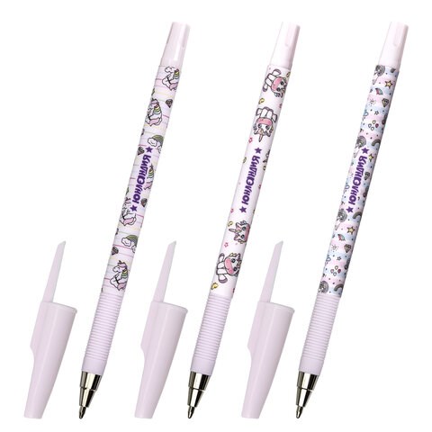 Ручка шариковая ЮНЛАНДИЯ "UNICORN", синяя, SOFT TOUCH покрытие, узел 0,7 мм, линия письма 0,35 мм, 143726 143726 - фото 325398