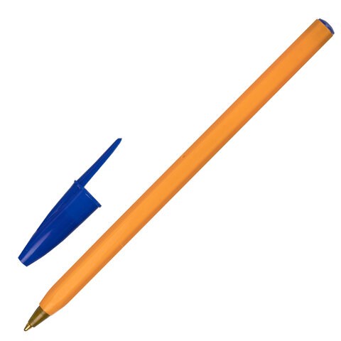 Ручка шариковая STAFF Basic Orange BP-01, письмо 750 метров, СИНЯЯ, длина корпуса 14 см, узел 1 мм, 143740 143740 - фото 325407