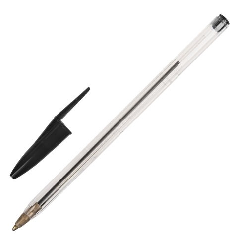 Ручка шариковая STAFF Basic Budget BP-02, письмо 500 м, ЧЕРНАЯ, длина корпуса 13,5 см, линия письма 0,5 мм, 143759 143759 - фото 325422