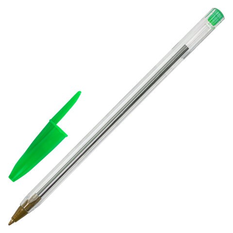 Ручка шариковая STAFF "Basic Budget BP-04", ЗЕЛЕНАЯ, линия письма 0,5 мм, с штрихкодом, 143871 143871 - фото 325487
