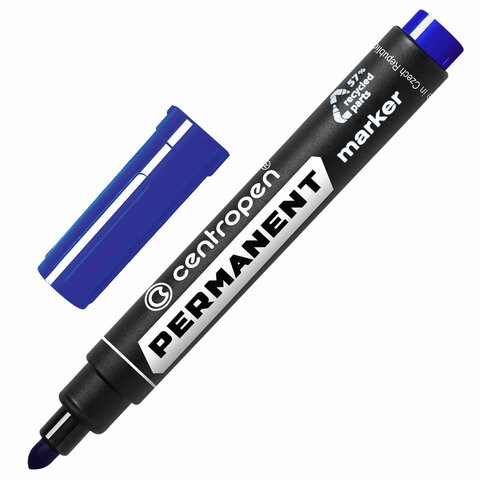 Маркер перманентный CENTROPEN 8566, СИНИЙ, круглый наконечник, 2,5 мм, 5 8566 0106 150063 - фото 325707