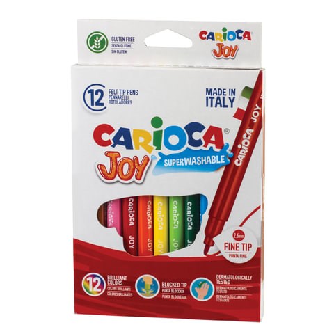 Фломастеры CARIOCA (Италия) "Joy", 12 цветов, суперсмываемые, вентилируемый колпачок, картонная коробка, 40614 150107 - фото 325708