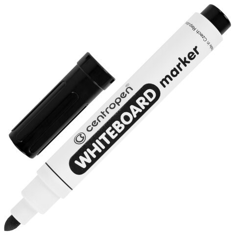Маркер стираемый для белой доски ЧЕРНЫЙ, CENTROPEN "Dry-Wipe", 2,5 мм, 8559, 5 8559 0112 150318 - фото 325717