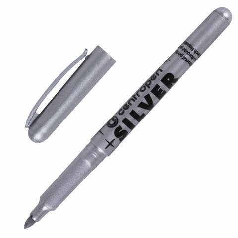 Маркер для декорирования СЕРЕБРЯНЫЙ CENTROPEN, круглый наконечник, 1,5-3 мм, 2690, 6 2690 0194 150321 - фото 325719