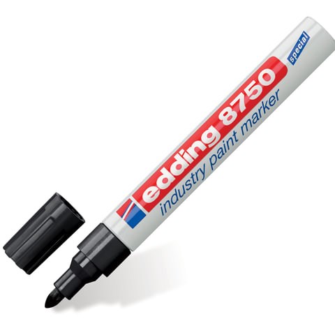 Маркер-краска лаковый (paint marker) EDDING 8750, ЧЕРНЫЙ, 2-4 мм, круглый наконечник, алюминиевый корпус, E-8750/1 150596 - фото 325755