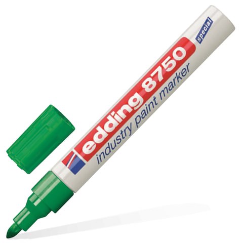 Маркер-краска лаковый (paint marker) EDDING 8750, ЗЕЛЕНЫЙ, 2-4 мм, круглый наконечник, алюминиевый корпус, Е-8750/4 150714 - фото 325771