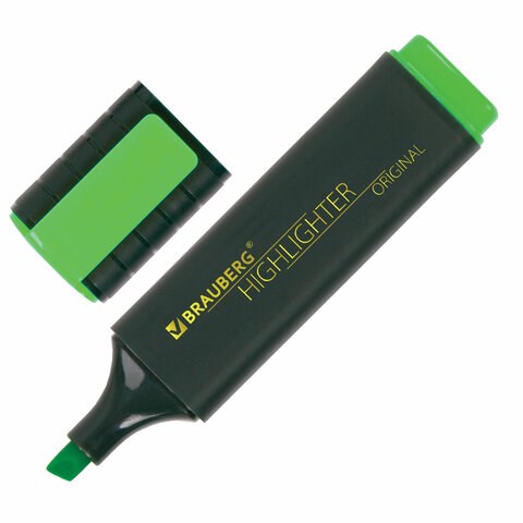 Текстовыделитель BRAUBERG "ORIGINAL", ЗЕЛЕНЫЙ, линия 1-5 мм, 151682 151682 - фото 325968