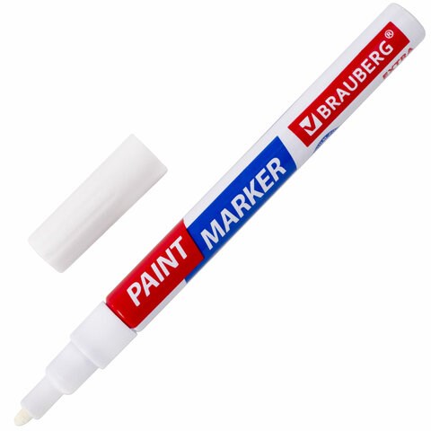 Маркер-краска лаковый EXTRA (paint marker) 2 мм, БЕЛЫЙ, УСИЛЕННАЯ НИТРО-ОСНОВА, BRAUBERG, 151967 151967 - фото 326024