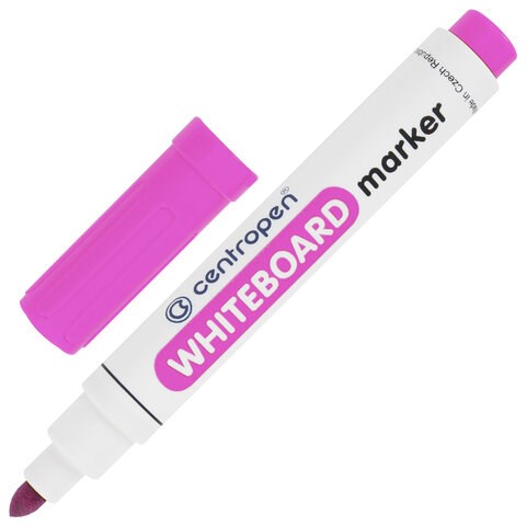 Маркер стираемый для белой доски РОЗОВЫЙ CENTROPEN "Dry-Wipe", круглый наконечник, 2,5 мм, 8559, 5 8559 0103 152016 - фото 326059