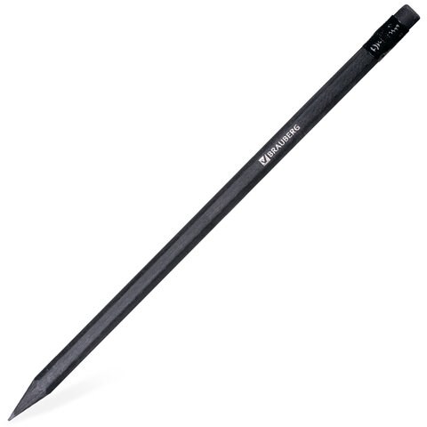 Карандаш ч/гр BRAUBERG "Black Jack" (Блэк Джек), НВ, черн., черн. дер., с рез,заточ,карт.упак,180609 180609 - фото 326385