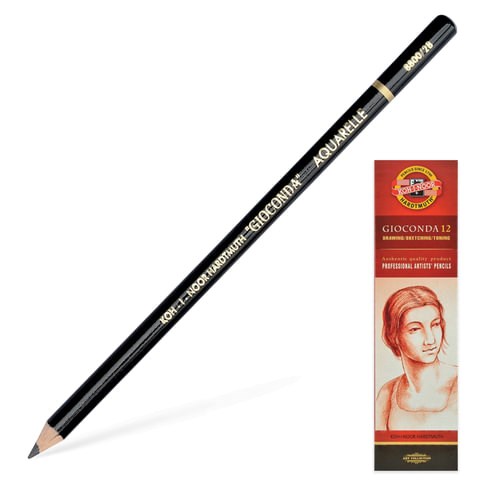 Карандаш чернографитовый, акварельный, художественный, KOH-I-NOOR, 1 шт., "Gioconda", 2B, заточенный, картонная коробка, 880002B001KS 181077 - фото 326431