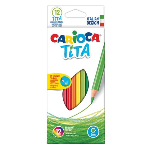 Карандаши цветные CARIOCA Tita, 12 цветов, шестигранные, грифель 3 мм, 42793 181276 - фото 326437