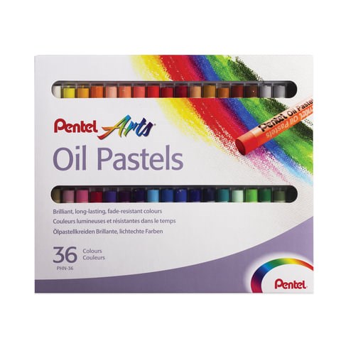 Пастель масляная художественная PENTEL "Oil Pastels", 36 цветов, круглое сечение, картонная упаковка, PHN4-36 181303 - фото 326445