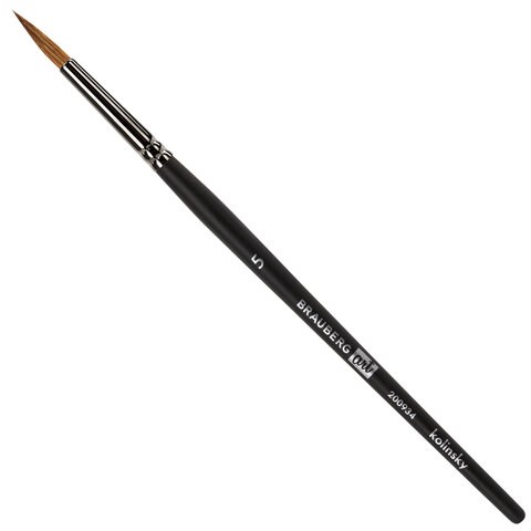 Кисть художественная проф. BRAUBERG ART CLASSIC, колонок, круглая, № 5, короткая ручка, 200934 200934 - фото 327324