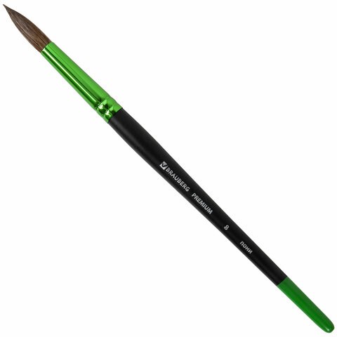 Кисть из ворса пони № 8, BRAUBERG PREMIUM, 200987 200987 - фото 327365