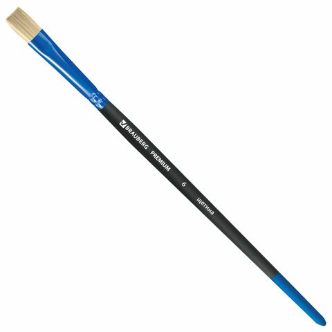 Кисть щетина, плоская № 6, BRAUBERG PREMIUM, 200995 200995 - фото 327373