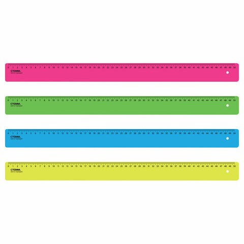 Линейка пластиковая 50 см, "Neon", непрозрачная, неоновая, ассорти, ЛН-31443 210492 - фото 327507
