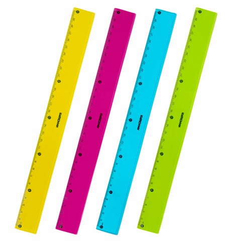 Линейка пластиковая 30 см ЮНЛАНДИЯ "Color", тонированная, ассорти, 210754 210754 - фото 327568