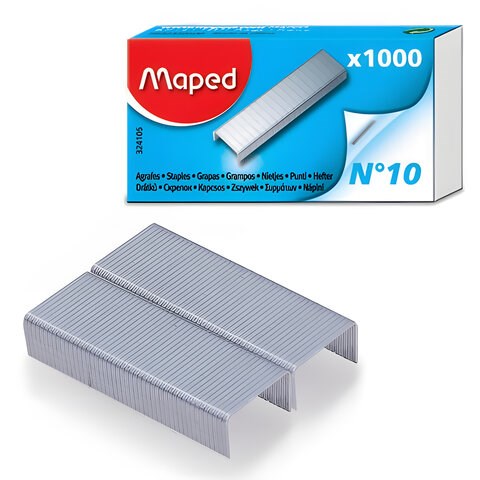 Скобы для степлера №10, 1000 штук, MAPED, до 20 листов, 324105 223135 - фото 327889