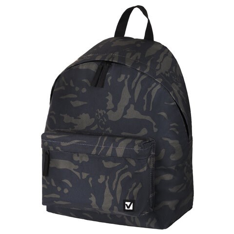 Рюкзак BRAUBERG СИТИ-ФОРМАТ универсальный, "Black camouflage", черный, 41х32х14 см, 225367 225367 - фото 328109