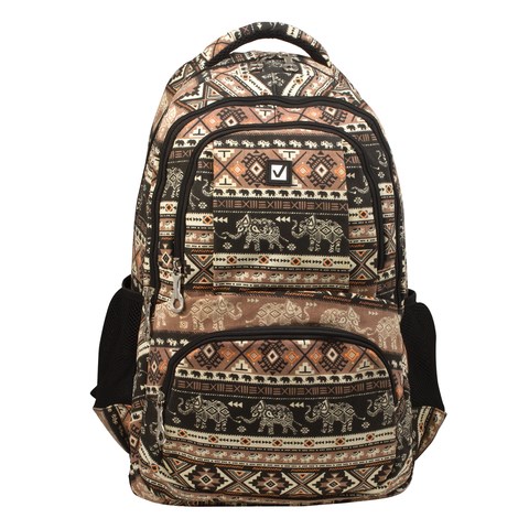 Рюкзак BRAUBERG CANVAS универсальный, 2 отделения, "Слоны", канвас, 47х32х14 см, 226354 226354 - фото 328189