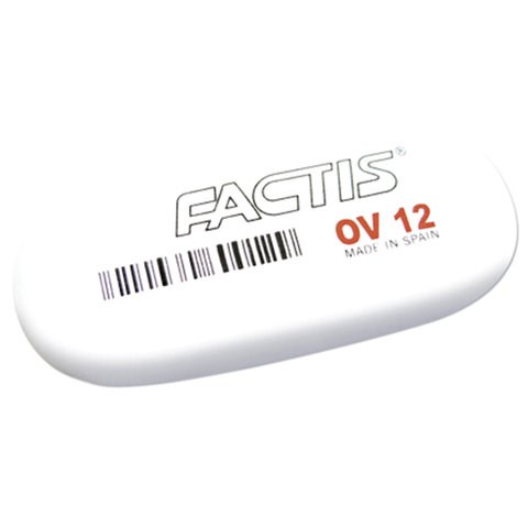 Ластик большой FACTIS OV 12 (Испания), 61х28х13 мм, белый, овальный, CMFOV12 227986 - фото 328387