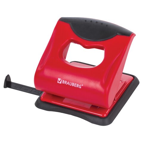 Дырокол BRAUBERG "JET PRO", до 30 листов, красно-черный, 228601 228601 - фото 328477