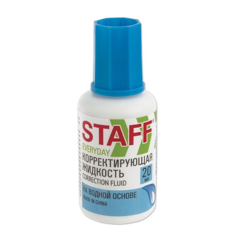 Корректирующая жидкость STAFF EVERYDAY на водной основе, 20 мл, с кисточкой, 228642 228642 - фото 328488