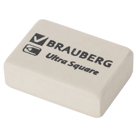Ластик BRAUBERG "Ultra Square", 26х18х8 мм, белый, натуральный каучук, 228707 228707 - фото 328512