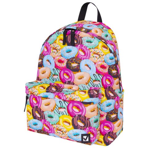 Рюкзак BRAUBERG СИТИ-ФОРМАТ универсальный, "Donuts", разноцветный, 41х32х14 см, 228862 228862 - фото 328558