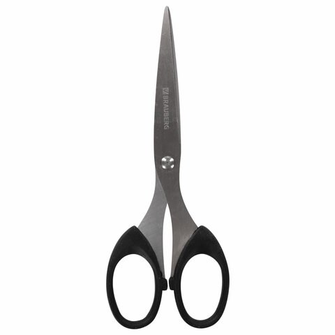 Ножницы BRAUBERG Classic, 160 мм, черные, классической формы, 2-х сторонняя заточка, 230933 230933 - фото 328788