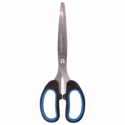 Ножницы BRAUBERG Classic+, 185 мм, черно-синие, классической формы, резиновые вставки, 236448 236448 - фото 329099