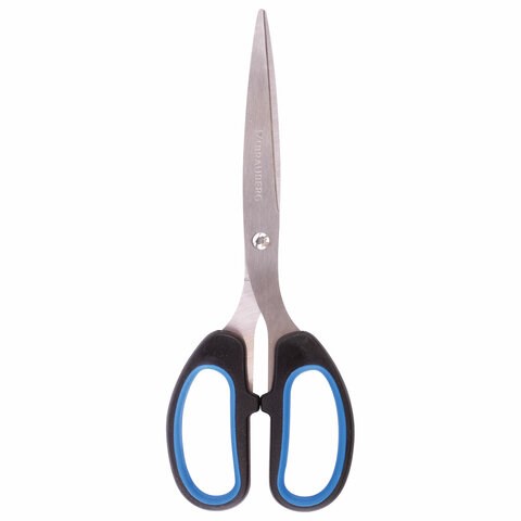 Ножницы BRAUBERG Classic+, 205 мм, черно-синие, классической формы, резиновые вставки, 236449 236449 - фото 329100