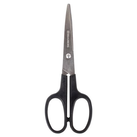Ножницы BRAUBERG Standard 160 мм, черные, классической формы, 2-х сторонняя заточка, 237095 237095 - фото 329206