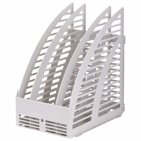 Лоток вертикальный для бумаг STAFF, 245х165х285 мм, 3 отделения, сетчатый, сборный, серый, 237294 237294