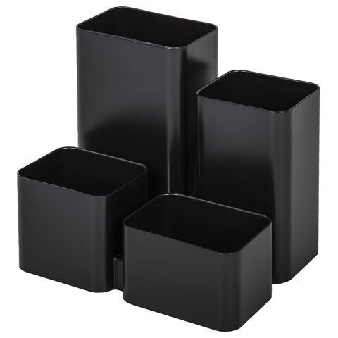 Подставка-органайзер BRAUBERG COMPACT, 4 отделения, 92х114х102 мм, черная, 238102 238102 - фото 329528